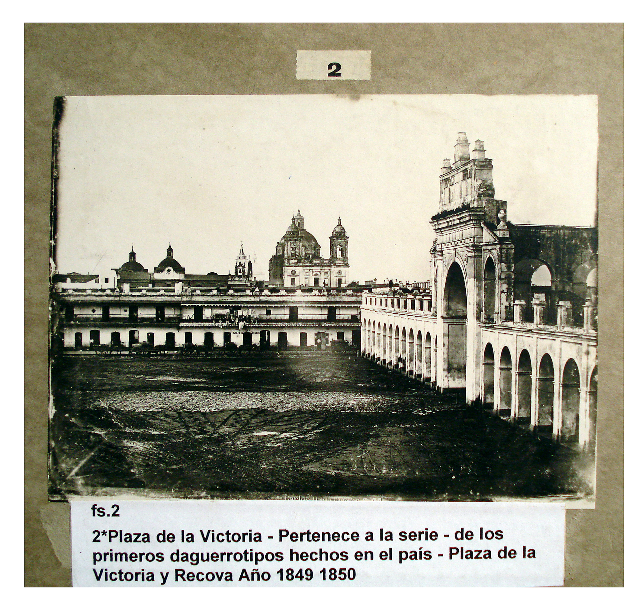 Plaza de la Victoria y Recova entre 1849 y 1850