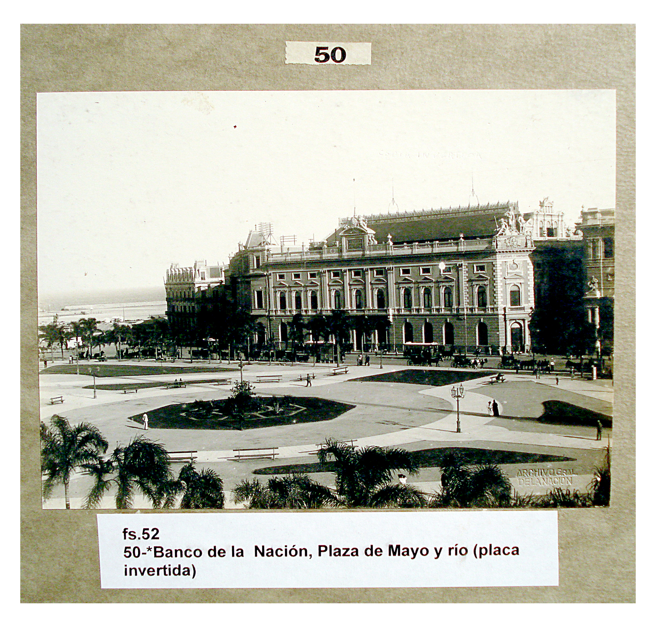 Banco de la Nación, Plaza de Mayo y río