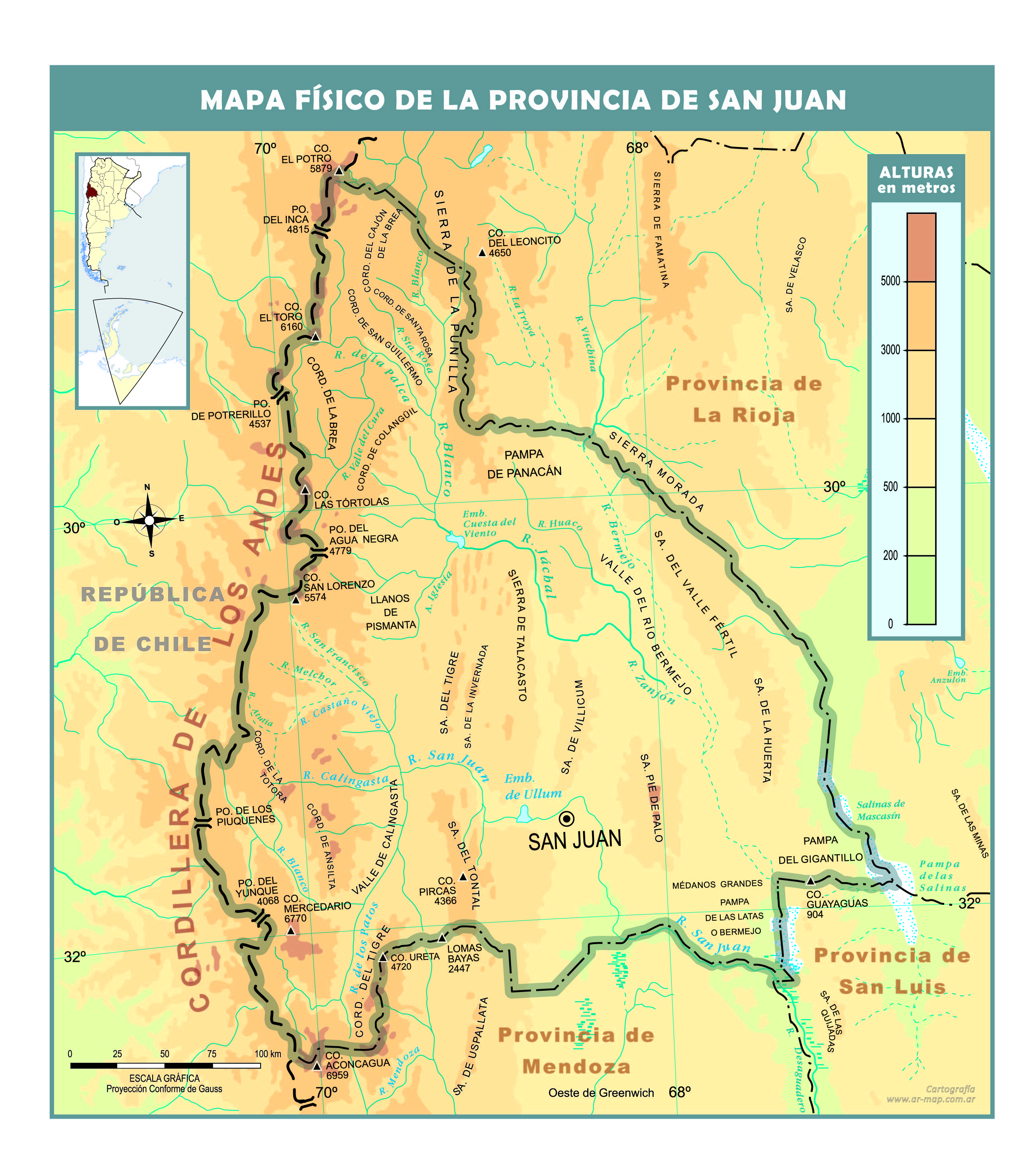 Mapa físico de San Juan