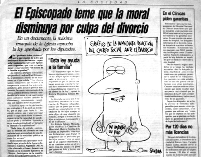 «El episcopado teme que la moral disminuya por culpa del divorcio»