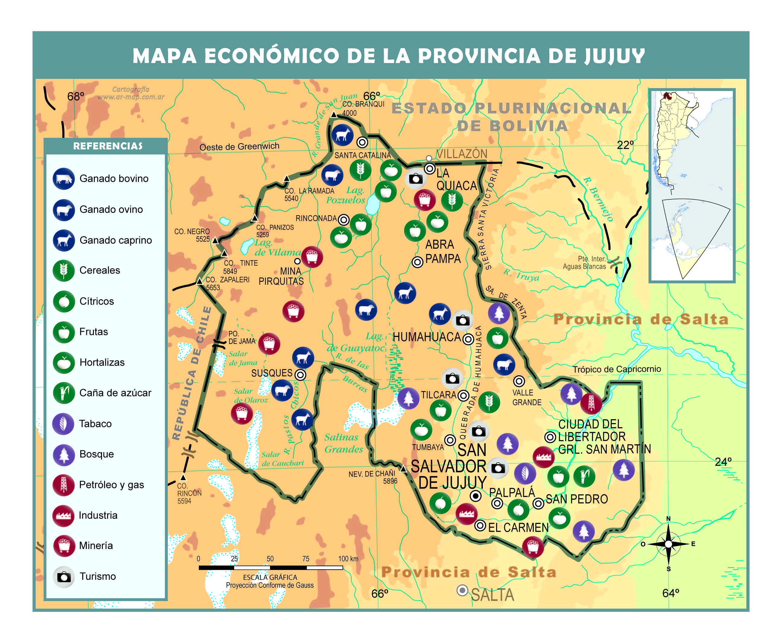 Mapa económico de Jujuy