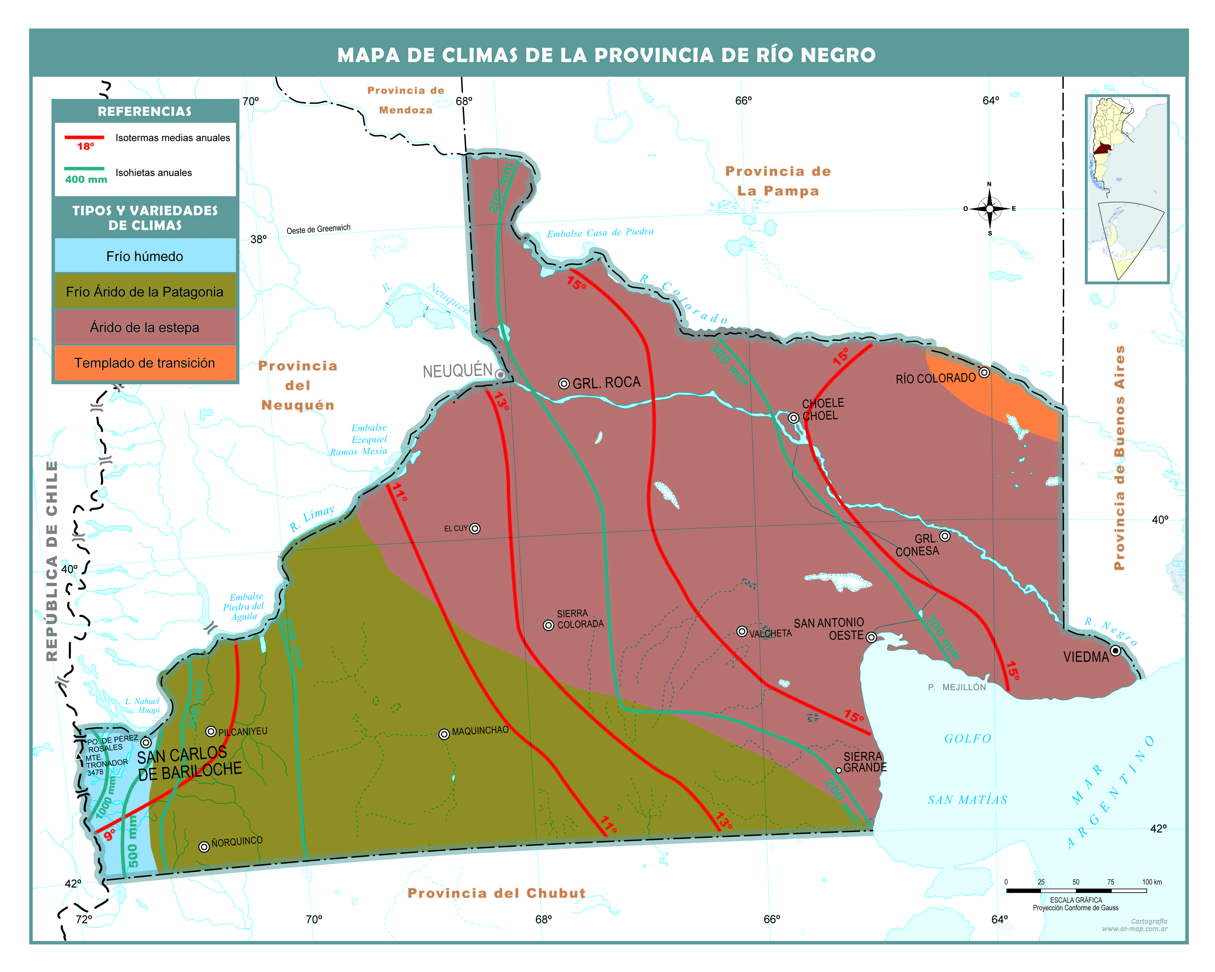 Mapa climático de Río Negro