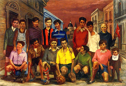 Obra de Berni - Team de fútbol o campeones de barrio, 1954.
