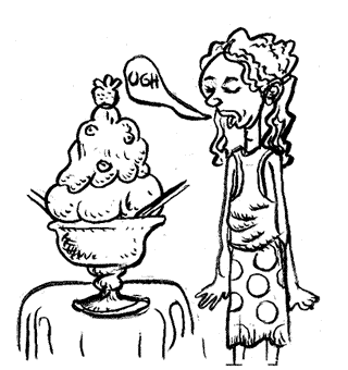 Chica frente a un helado
