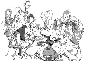 Maestra y alumnos