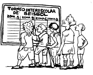 Ilustración de una cartelera escolar
