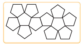 Dibujo de dodecaedro descompuesto en planos