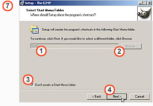 7 - pantalla que nos pregunta en qué grupo de programas incluiremos el acceso a GIMP
