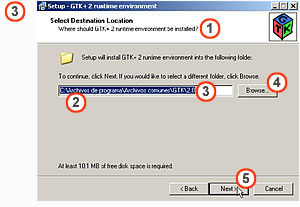 3 - ventana que nos pregunta en qué carpeta queremos instalar GTK+2