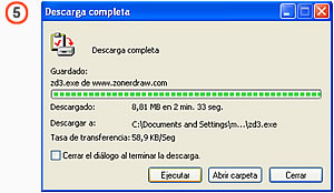 5 - Pantalla de descarga completa