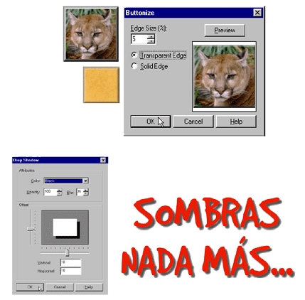 Special Effects: Buttonize y Add drop Shadow