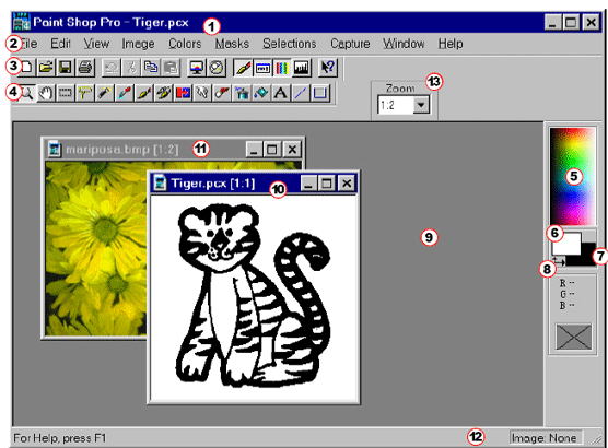Referencias de Paint Shop Pro