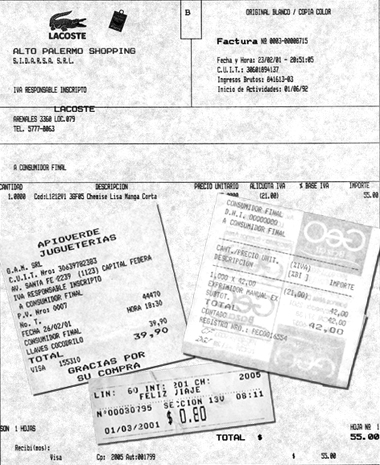 Tickets, boletas y boletos 