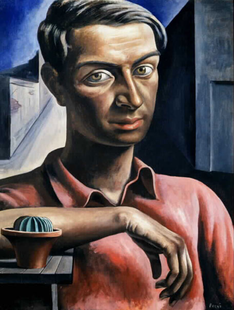 Obra de Berni - Autoretrato con cactus (1934)