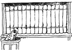 Ilustración de una enciclopedia con quince tomos