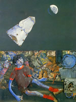 Obra de Berni: Juanito Laguna y la aeronave, 1978.