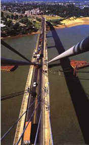 Fotografía cenital del puente Gral. Belgrano