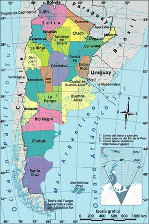 Mapa político de la Argentina