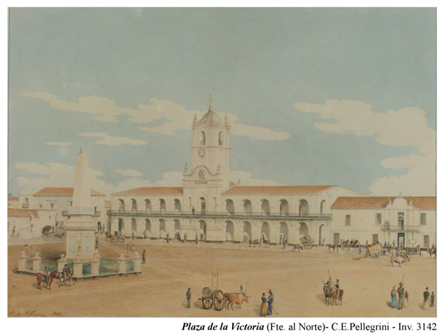 Carlos Pellegrini, Plaza de la Victoria (frente al Norte)