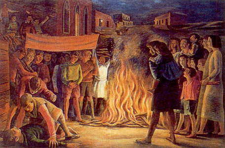 Obra de Berni - La fogata de San Juan, 1948.