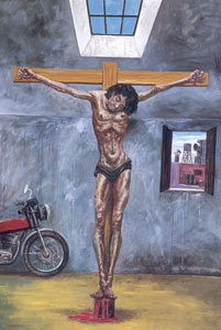 Obra de Berni - Cristo en el garage, 1981.