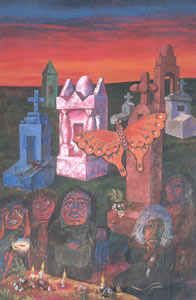 Obra de Berni - La Difunta Correa , leo y collage, 1975. 