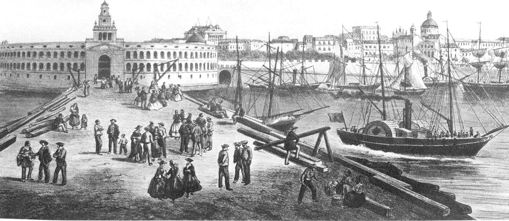 Litografía del Puerto de Buenos Aires