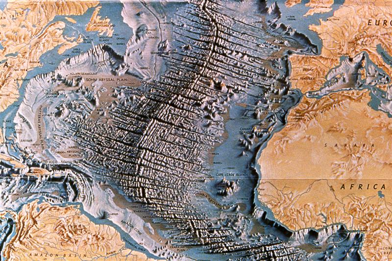Mapa barométrico del Océano Atlántico
