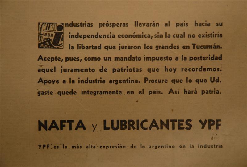 Propaganda de Nafta y Lubricantes YPF