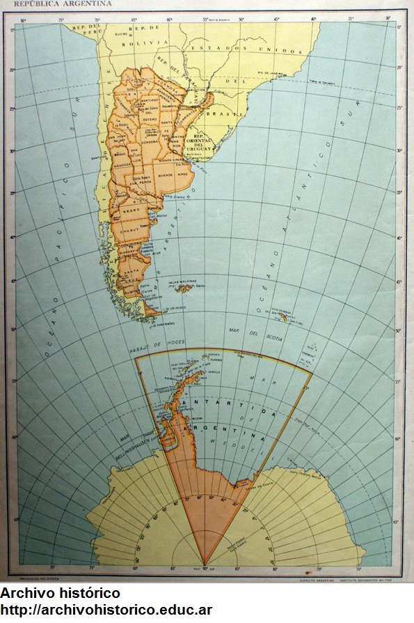 La Argentina: mapa bioceánico de 1954