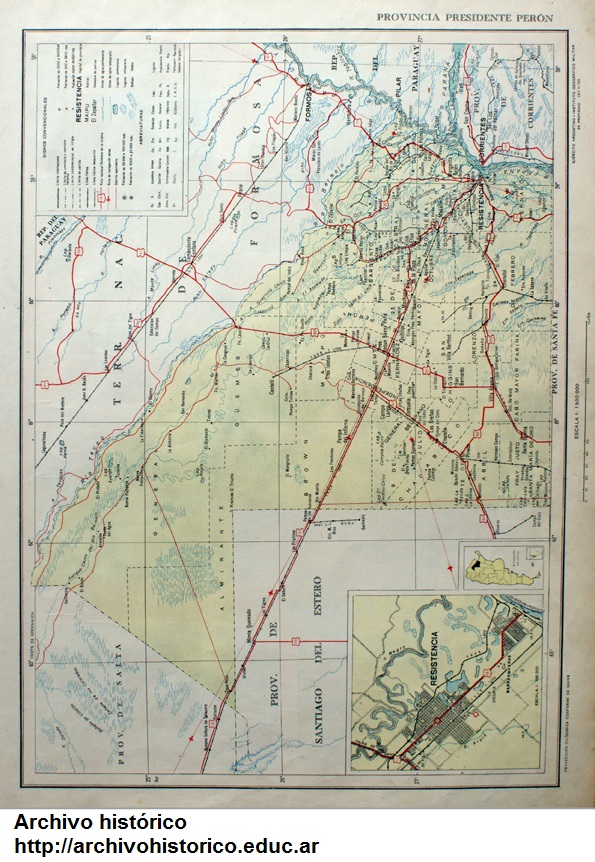 Provincia Presidente Perón (actual Chaco) en 1954