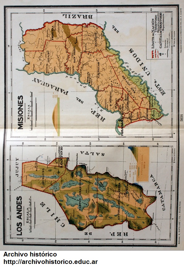 Territorio de los Andes y de Misiones en 1942