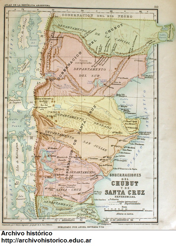 Chubut y Santa Cruz en 1888