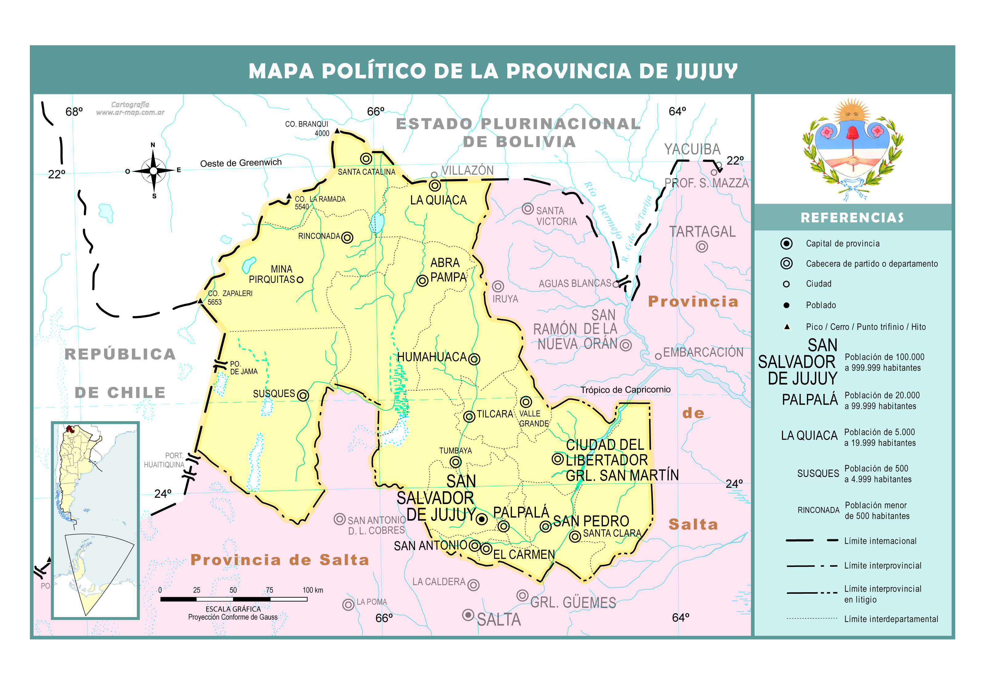 Mapa político de Jujuy