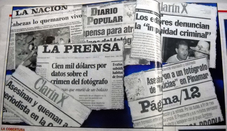 Titulares sobre el crimen de José Luis Cabezas