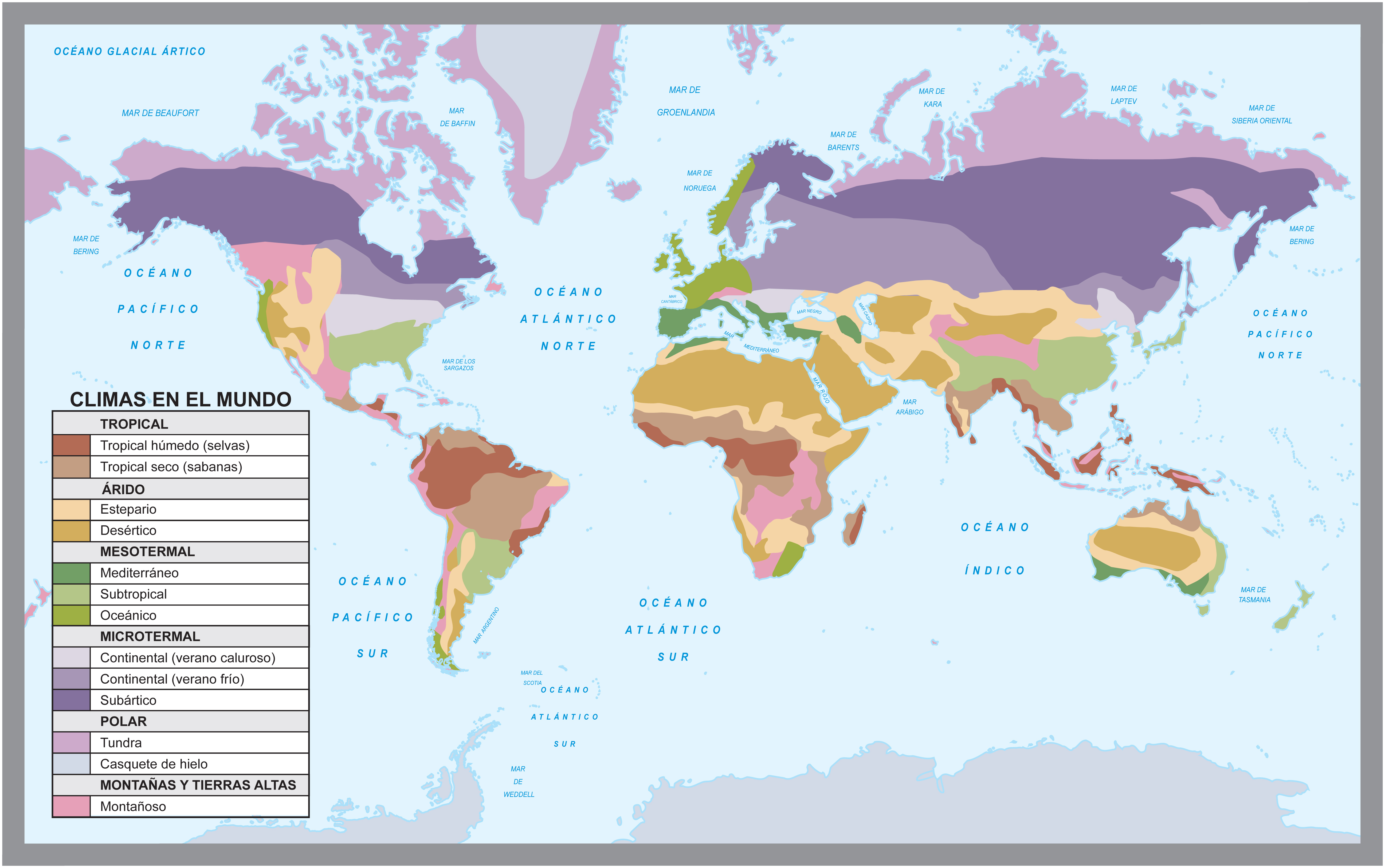 Planisferio Climas