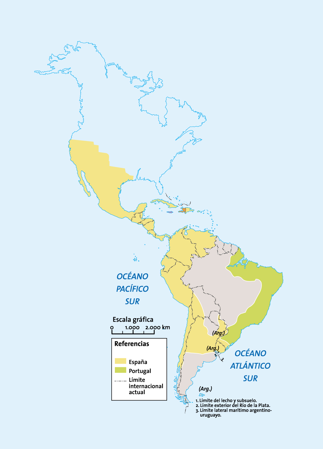 El reparto de Sudamérica entre España y Portugal