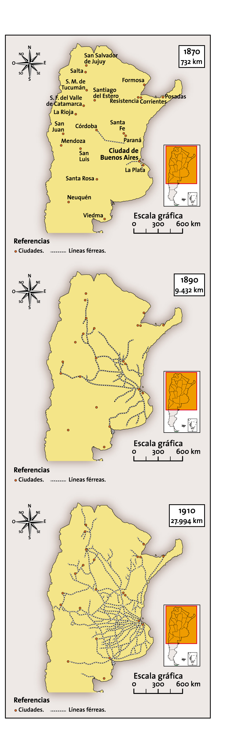 Expansión de los ferrocarriles en la Argentina