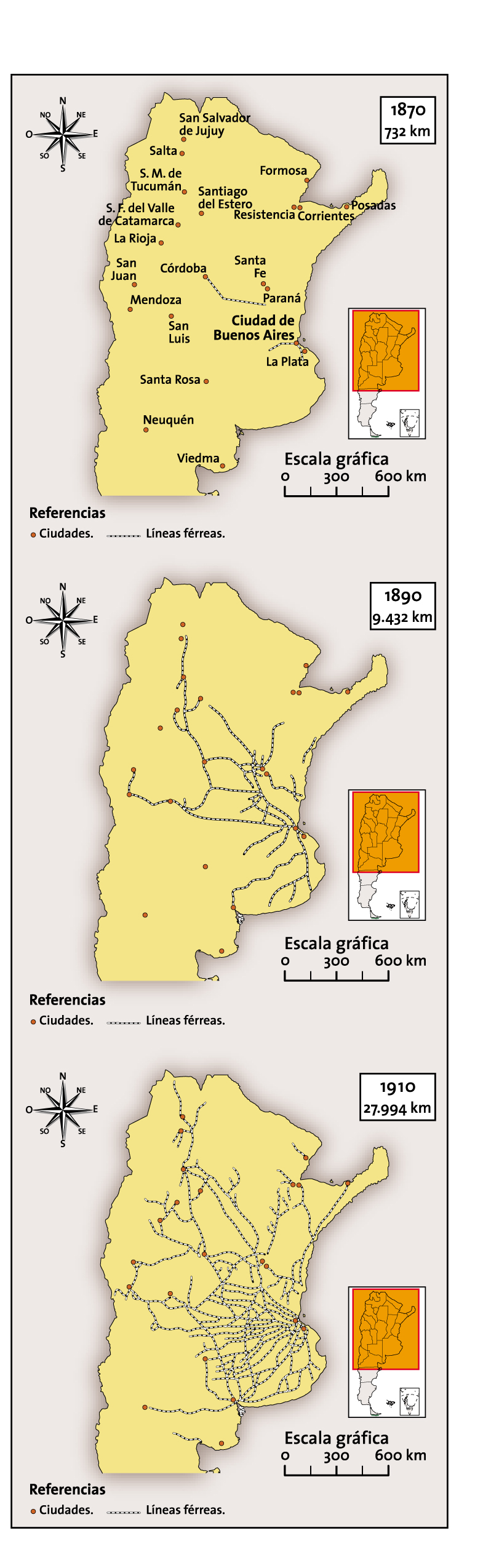 Expansión de los ferrocarriles en la Argentina