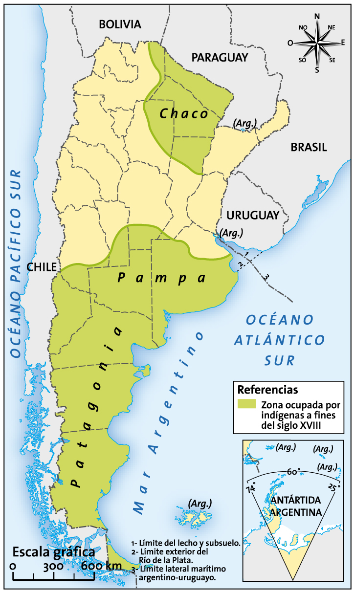 Zonas del actual territorio argentino no conquistadas por los españoles hasta el siglo XIX