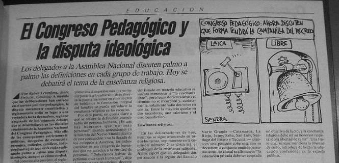 «El Congreso Pedagógico y la disputa ideológica»