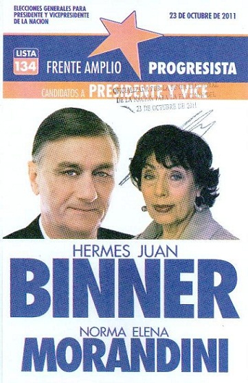 Boleta electoral de Binner-Morandini