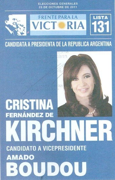 Boleta electoral de Kirchner-Boudou