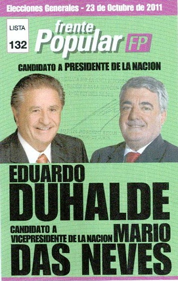 Boleta electoral de Duhalde-Das Neves