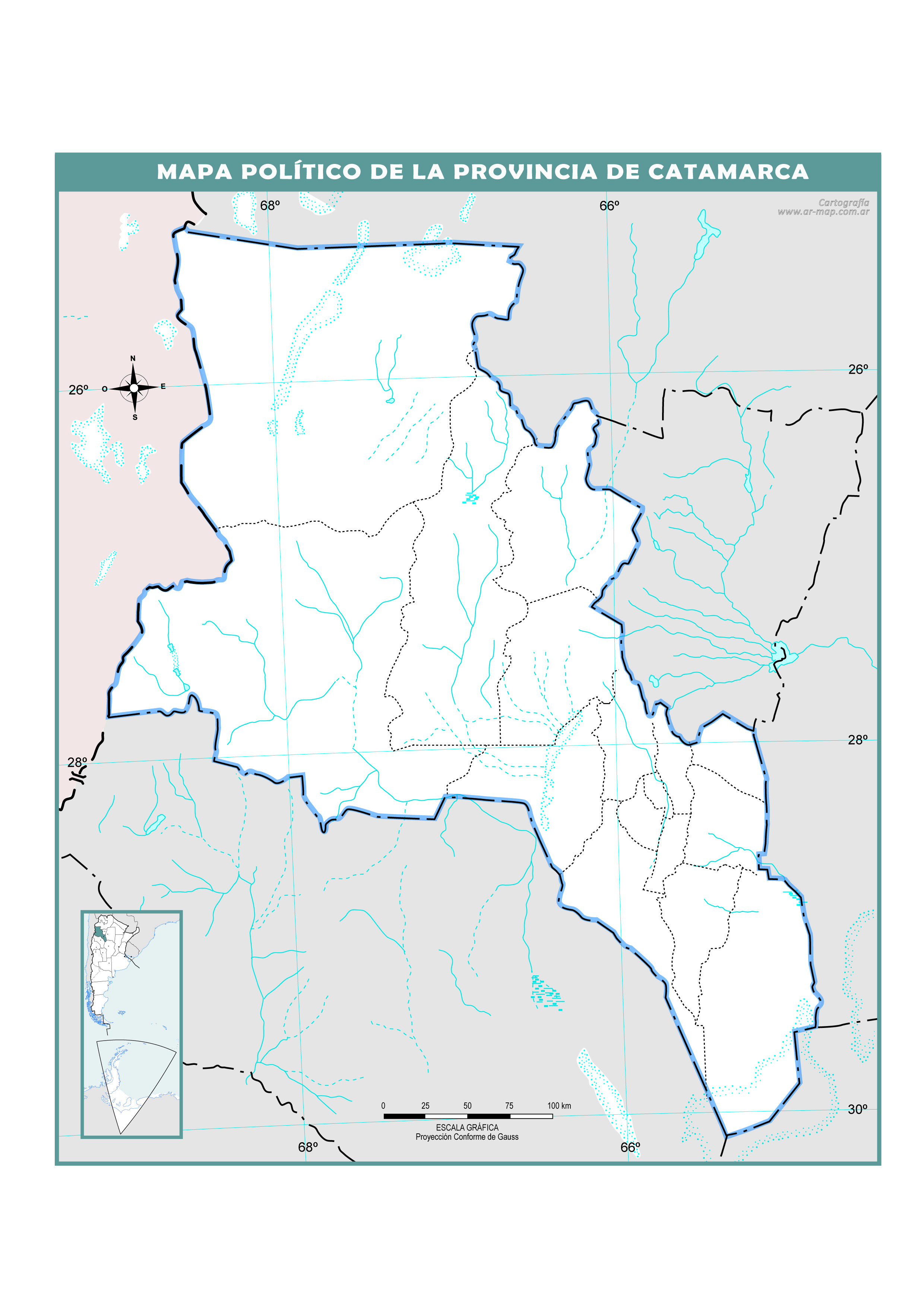 Mapa político de la provincia de Catamarca
