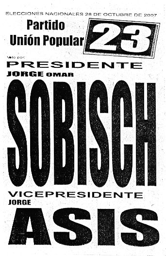 Boleta electoral de Sobisch-Asis