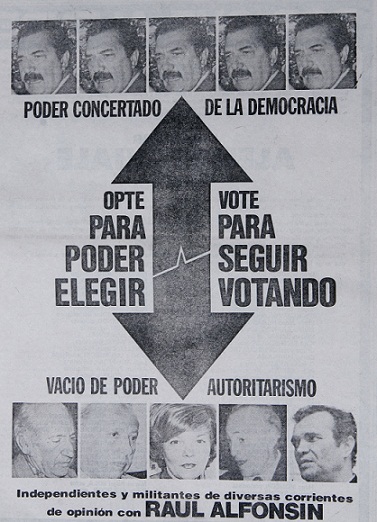 Aviso independientes con Alfonsín 1983