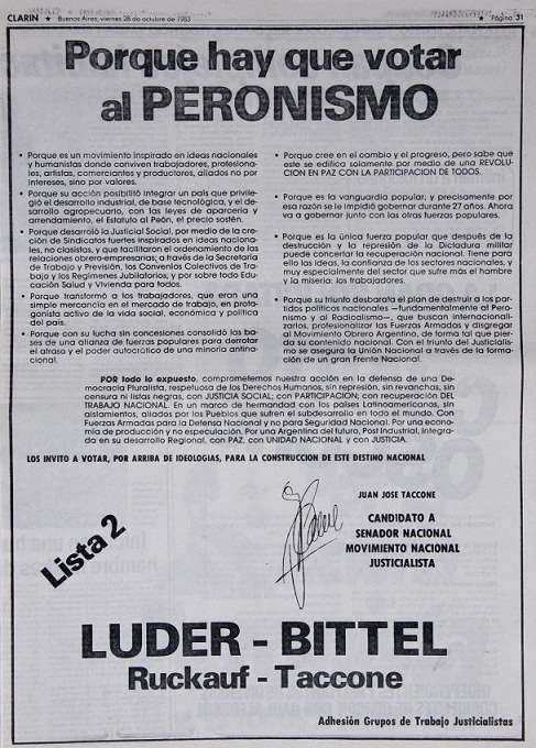 «Por qué hay que votar al peronismo»