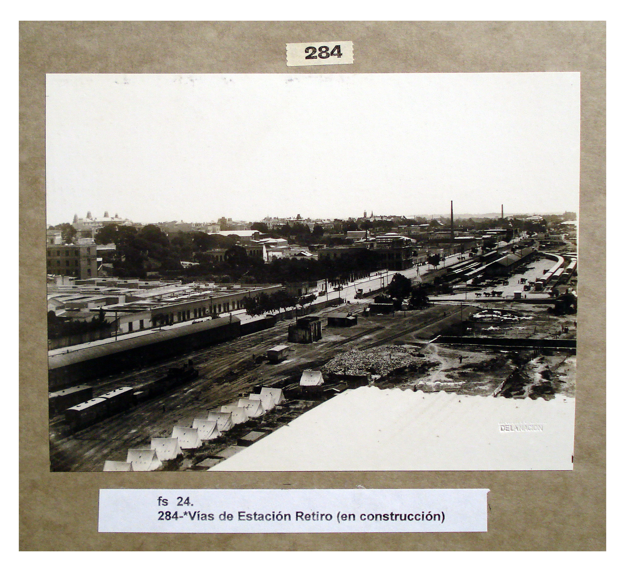 Construcción de las vías de la estación Retiro