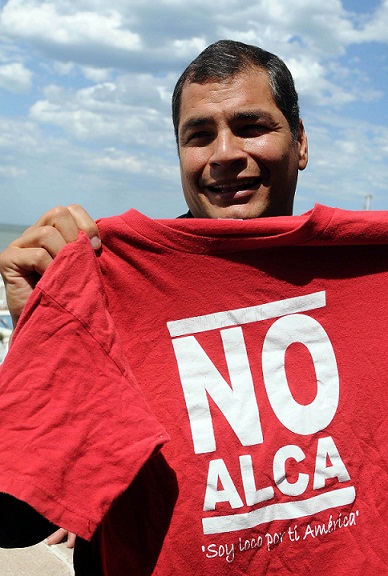 Rafael Correa: «No al ALCA», 2010.
